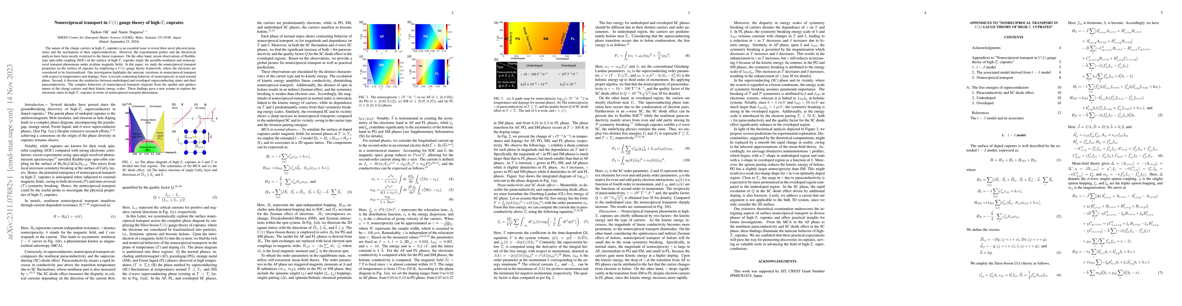 Thumbnail for Nonreciprocal transport in U(1) gauge theory of high-Tc cuprates