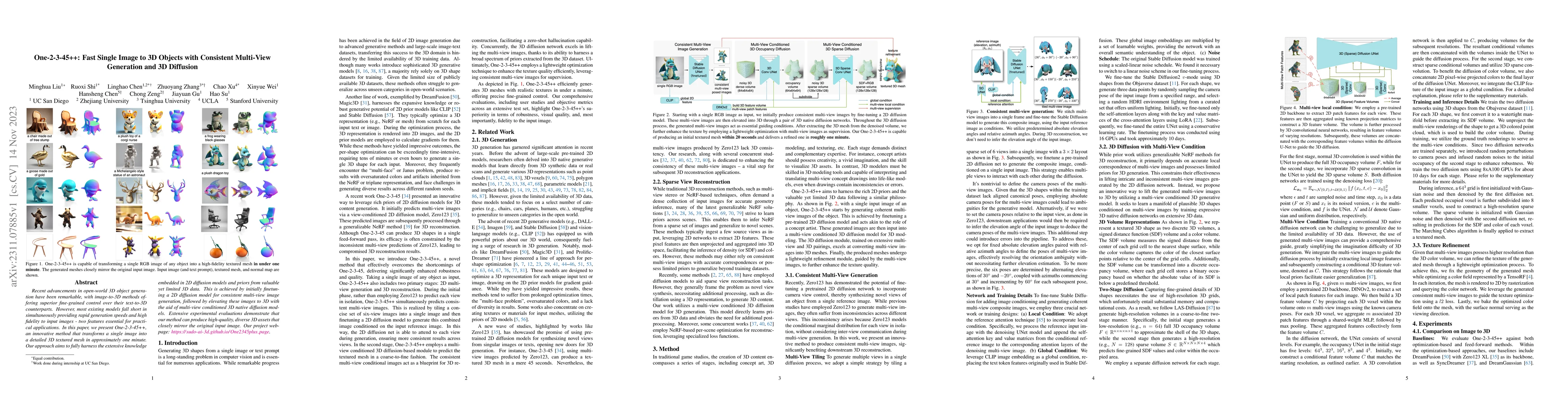 Thumbnail for One-2-3-45++: Fast Single Image to 3D Objects with Consistent Multi-View
  Generation and 3D Diffusion