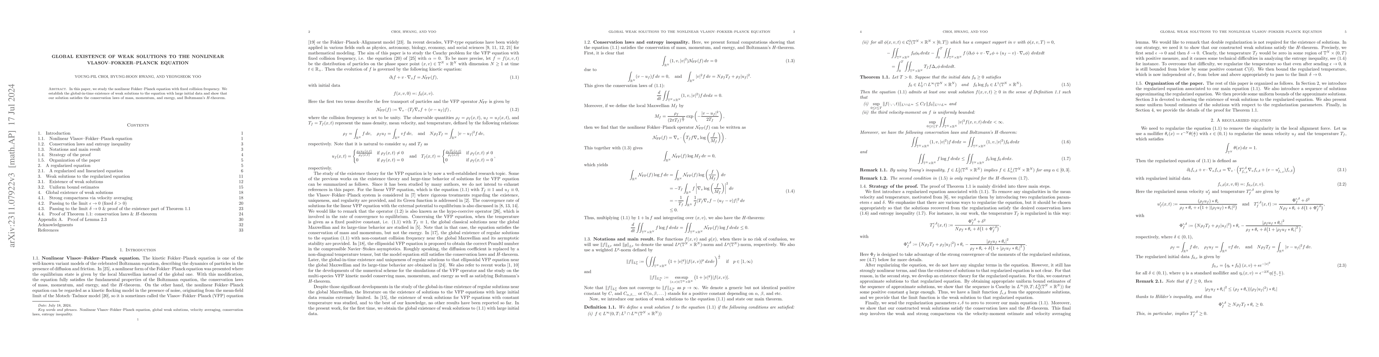 Thumbnail for Global existence of weak solutions to the nonlinear Vlasov-Fokker-Planck
  equation