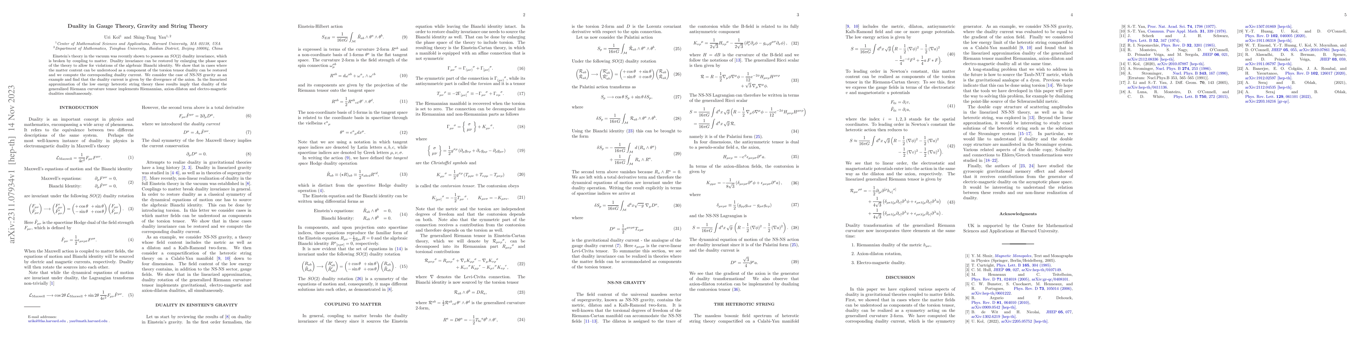 Thumbnail for Duality in Gauge Theory, Gravity and String Theory
