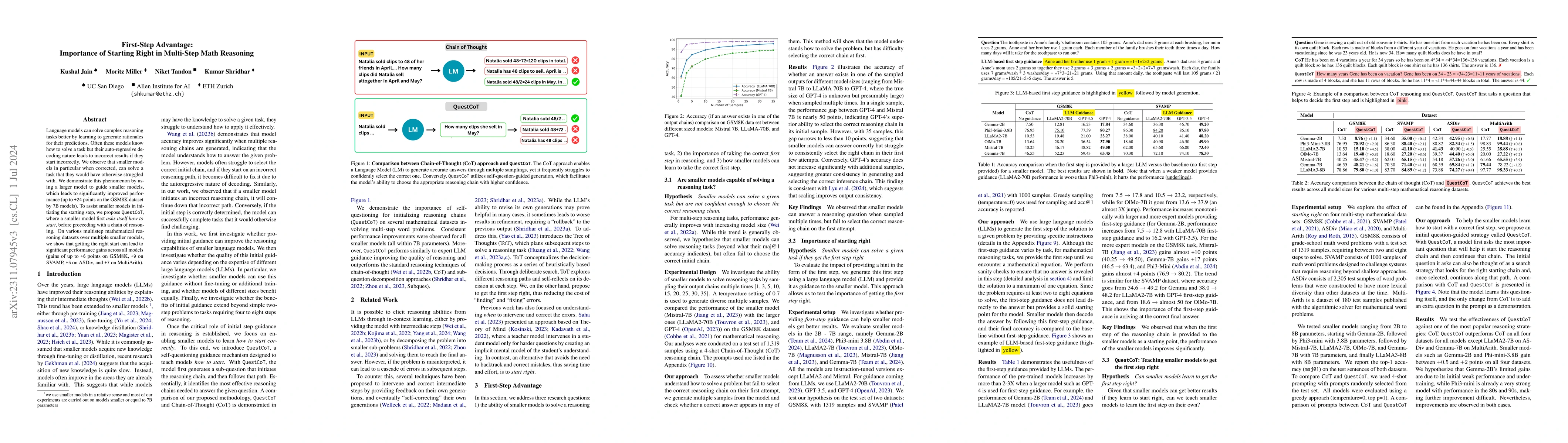Thumbnail for First-Step Advantage: Importance of Starting Right in Multi-Step Math
  Reasoning
