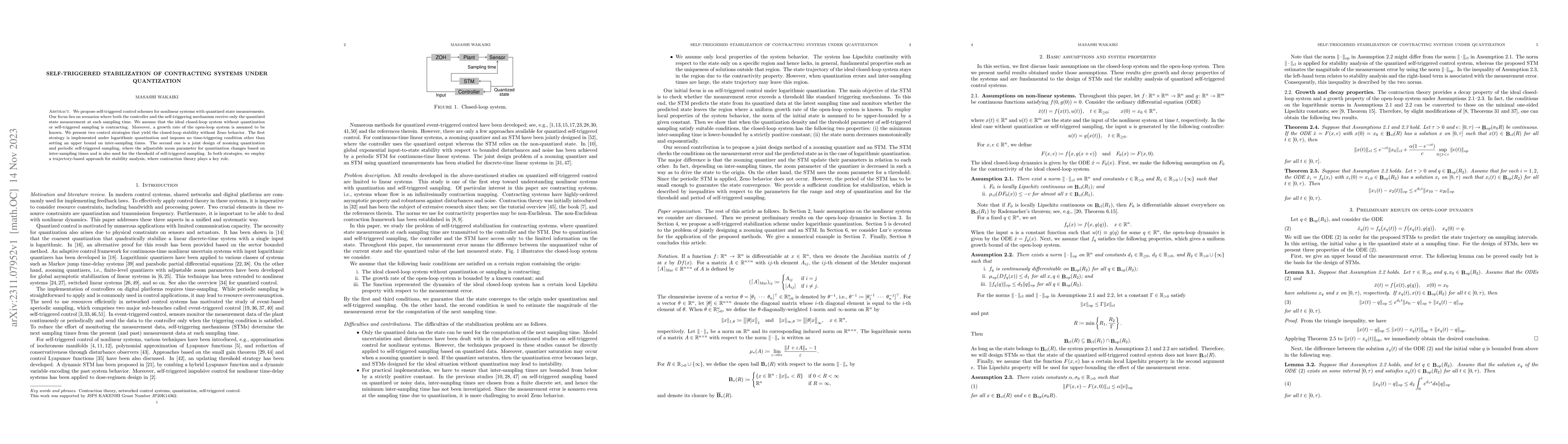Thumbnail for Self-triggered Stabilization of Contracting Systems under Quantization