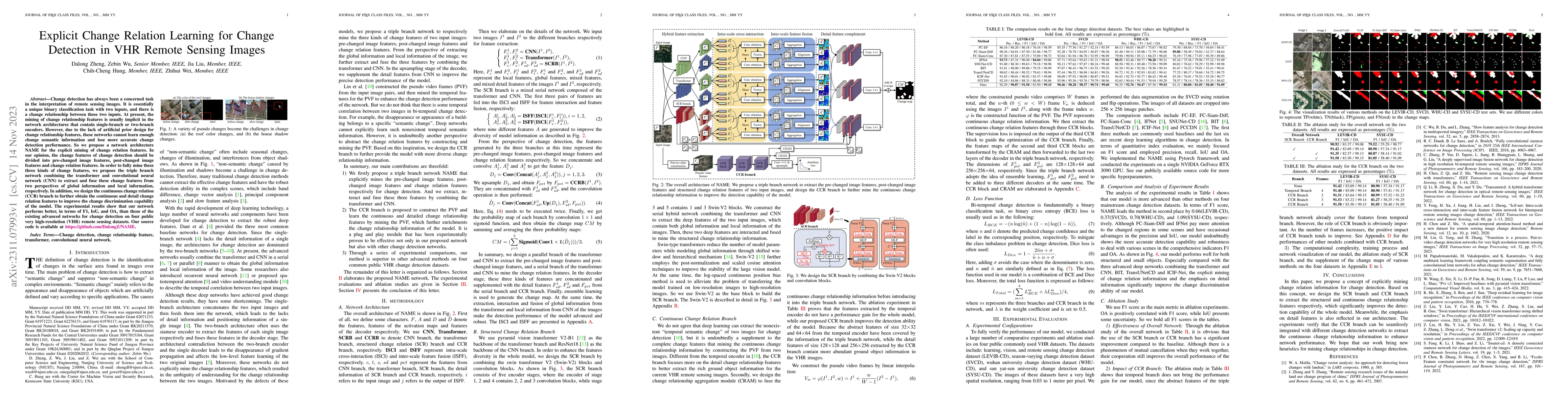 Thumbnail for Explicit Change Relation Learning for Change Detection in VHR Remote
  Sensing Images