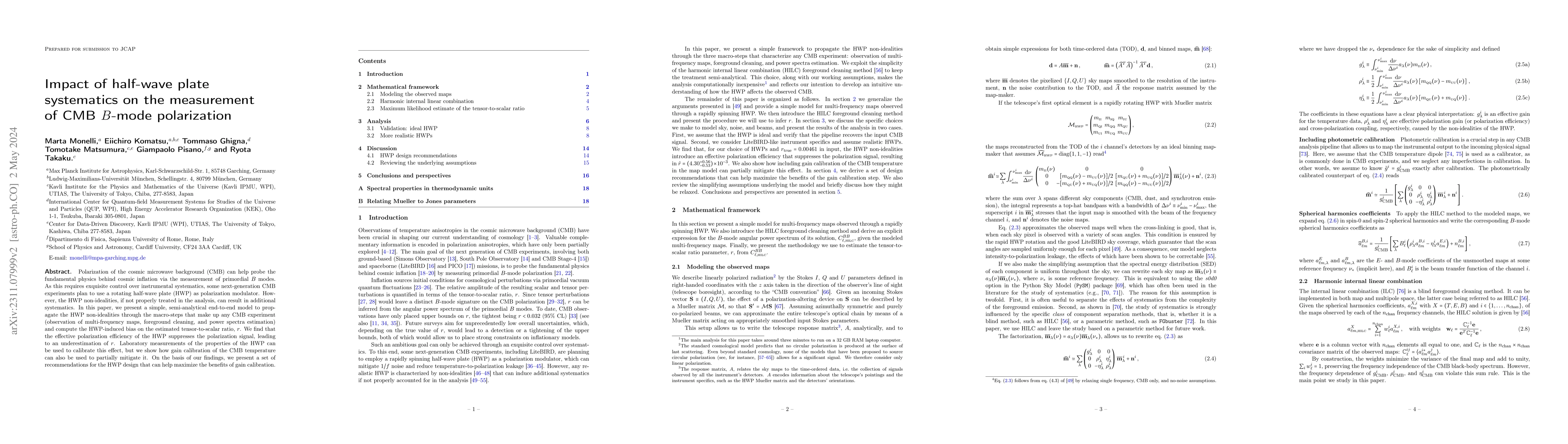 Thumbnail for Impact of half-wave plate systematics on the measurement of CMB $B$-mode
  polarization