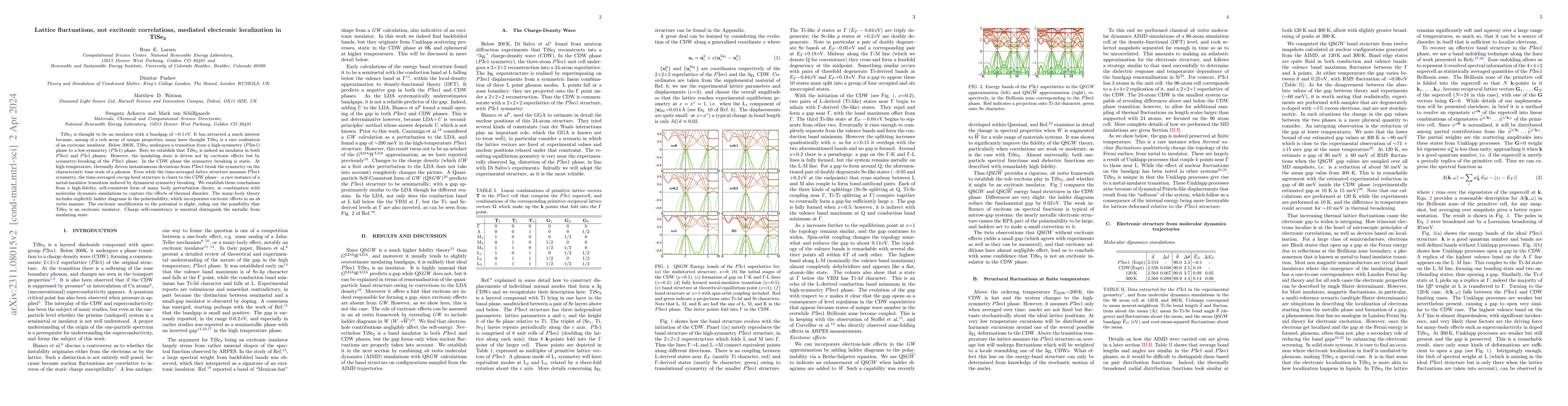 Thumbnail for Lattice fluctuations, not excitonic correlations, mediated electronic
  localization in TiSe$_2$