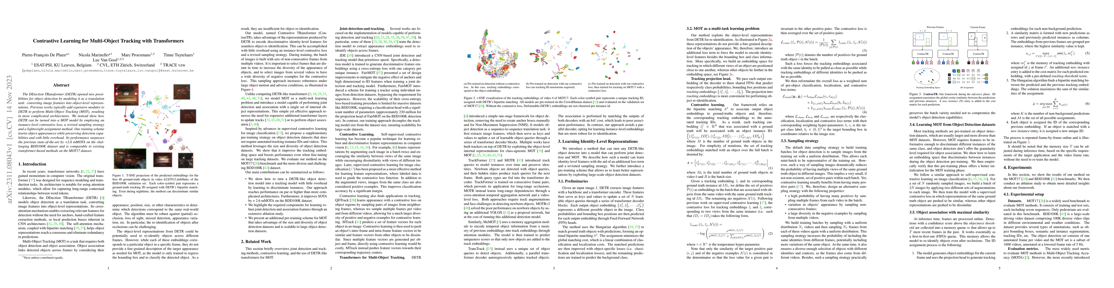 Thumbnail for Contrastive Learning for Multi-Object Tracking with Transformers