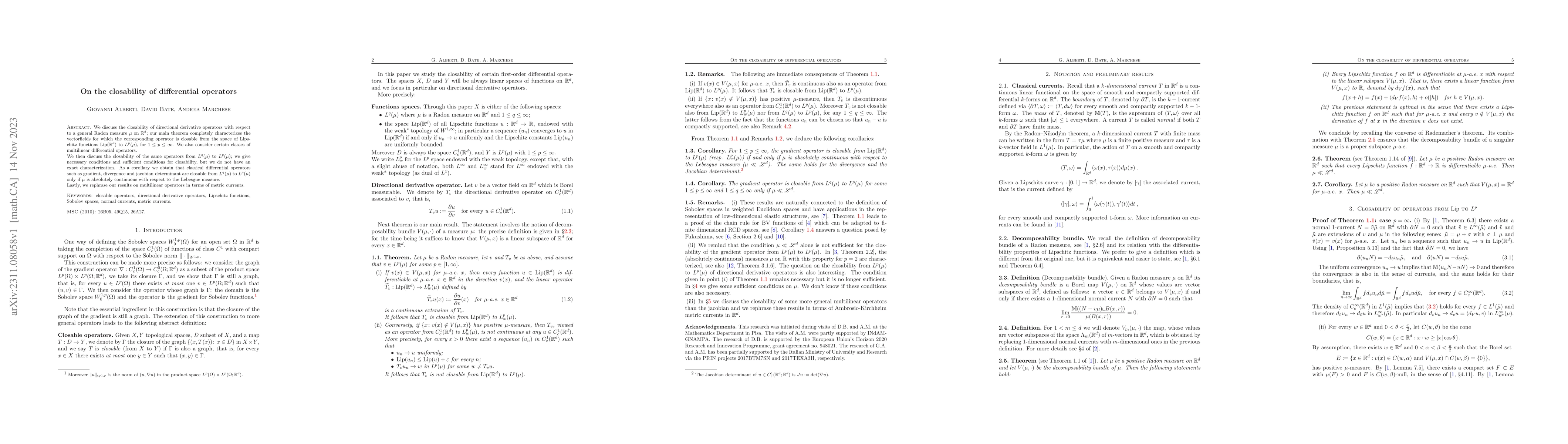 Thumbnail for On the closability of differential operators