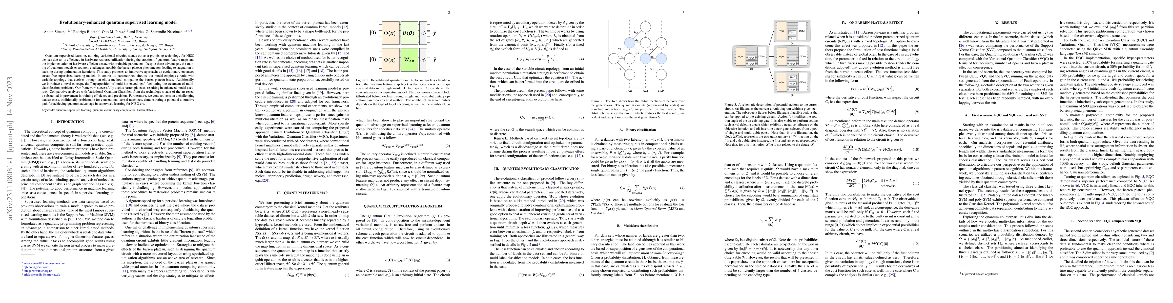 Thumbnail for Evolutionary-enhanced quantum supervised learning model