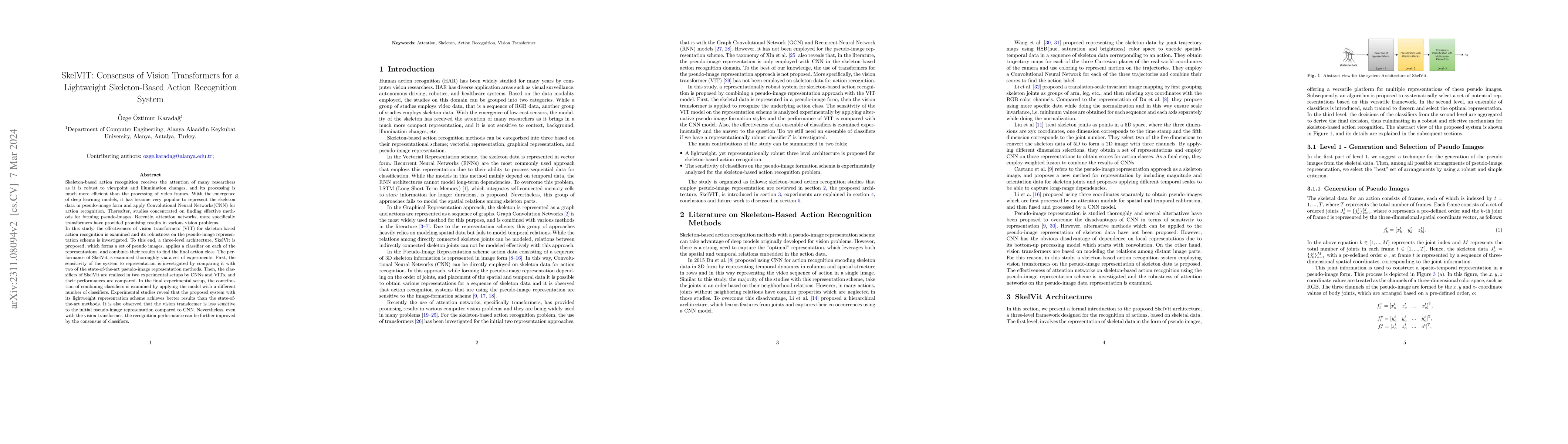 Thumbnail for SkelVIT: Consensus of Vision Transformers for a Lightweight
  Skeleton-Based Action Recognition System