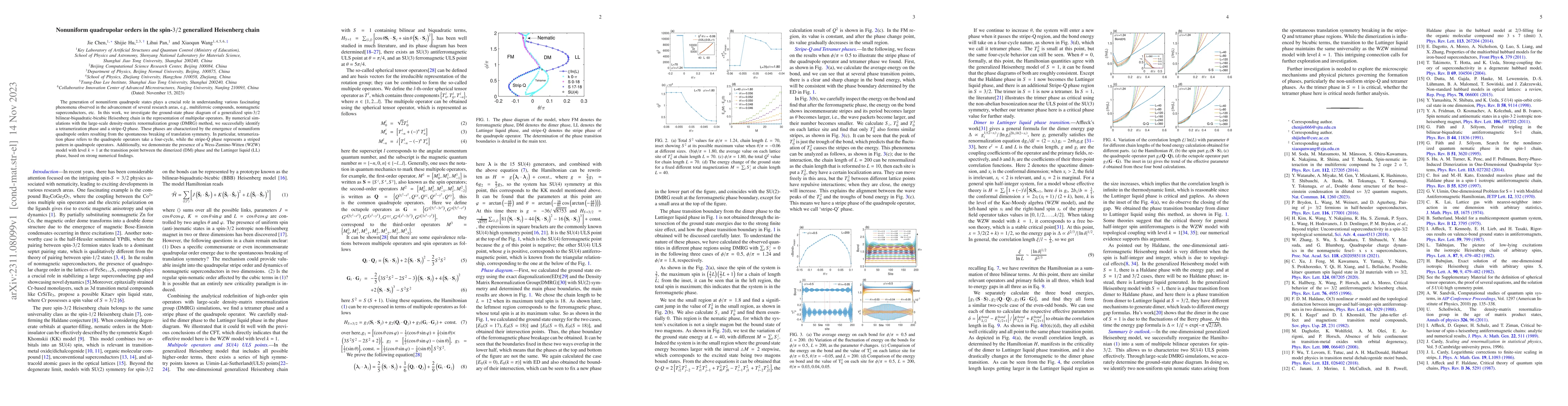 Thumbnail for Nonuniform quadrupolar orders in the spin-3/2 generalized Heisenberg
  chain