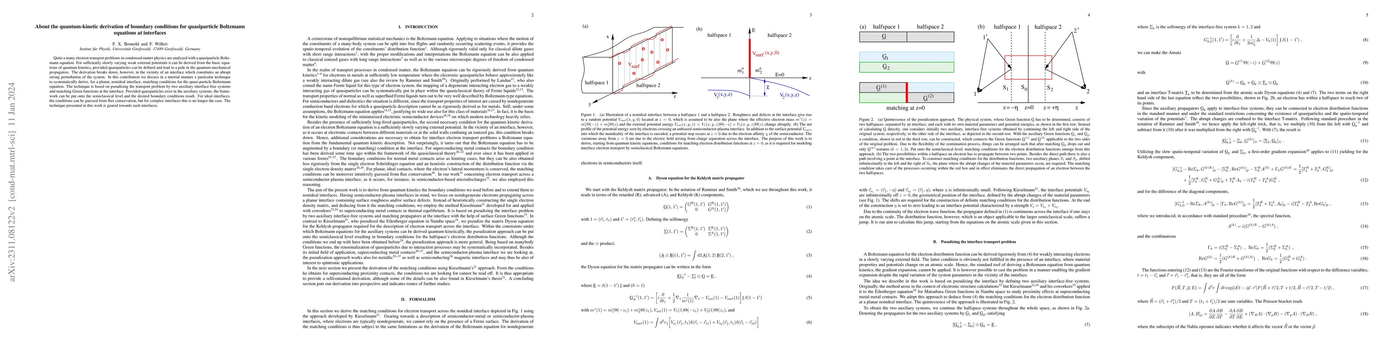 Thumbnail for About the quantum-kinetic derivation of boundary conditions for
  quasiparticle Boltzmann equations at interfaces