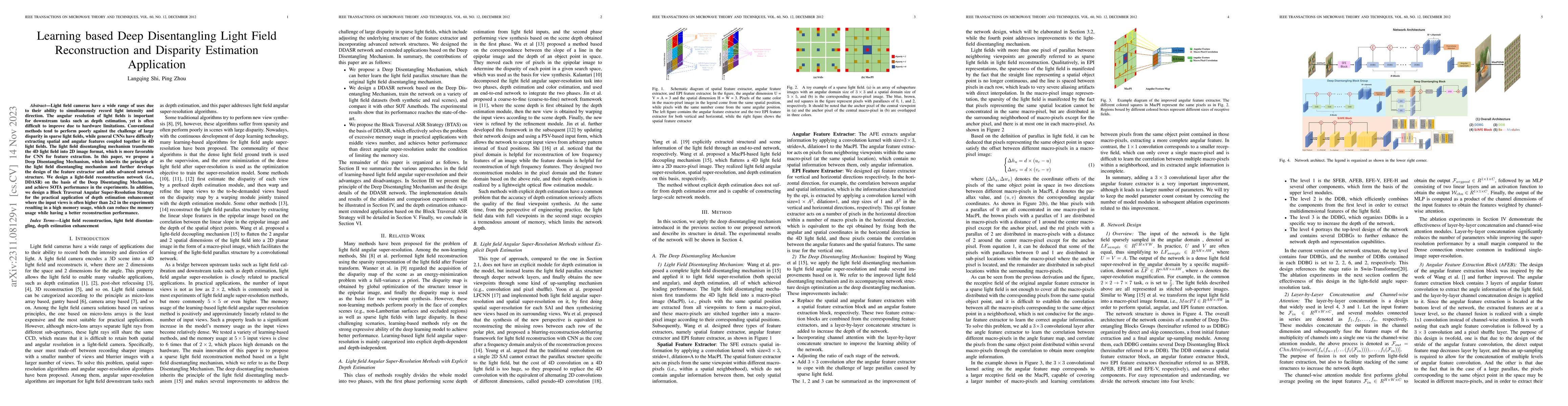 Thumbnail for Learning based Deep Disentangling Light Field Reconstruction and
  Disparity Estimation Application