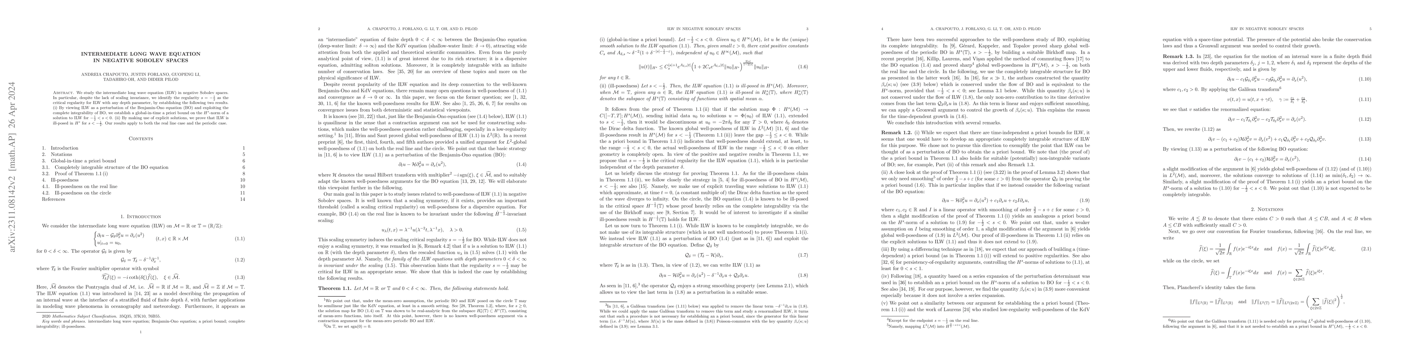 Thumbnail for Intermediate long wave equation in negative Sobolev spaces