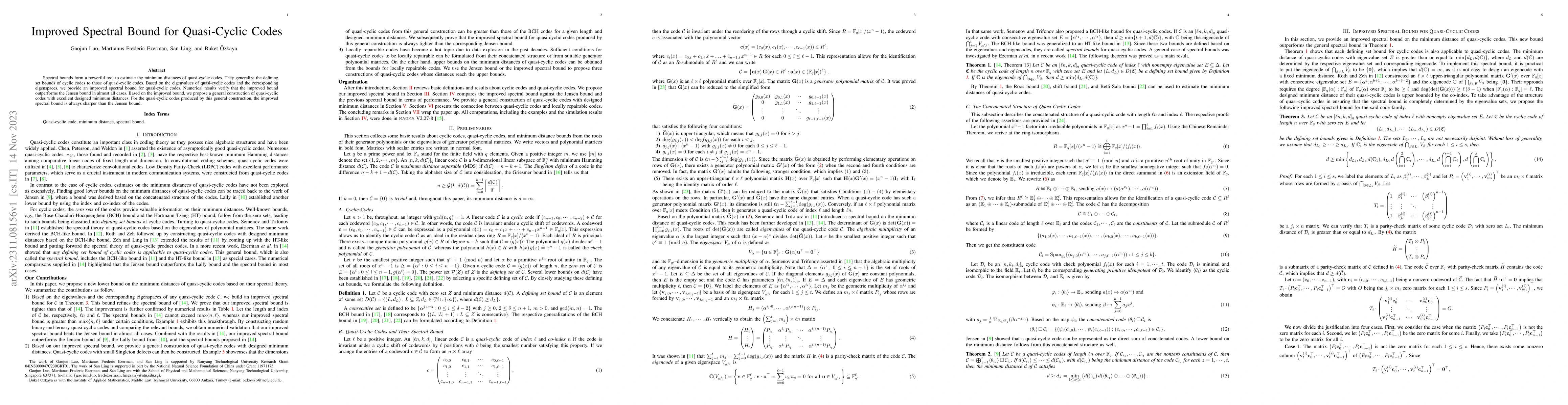 Thumbnail for Improved Spectral Bound for Quasi-Cyclic Codes