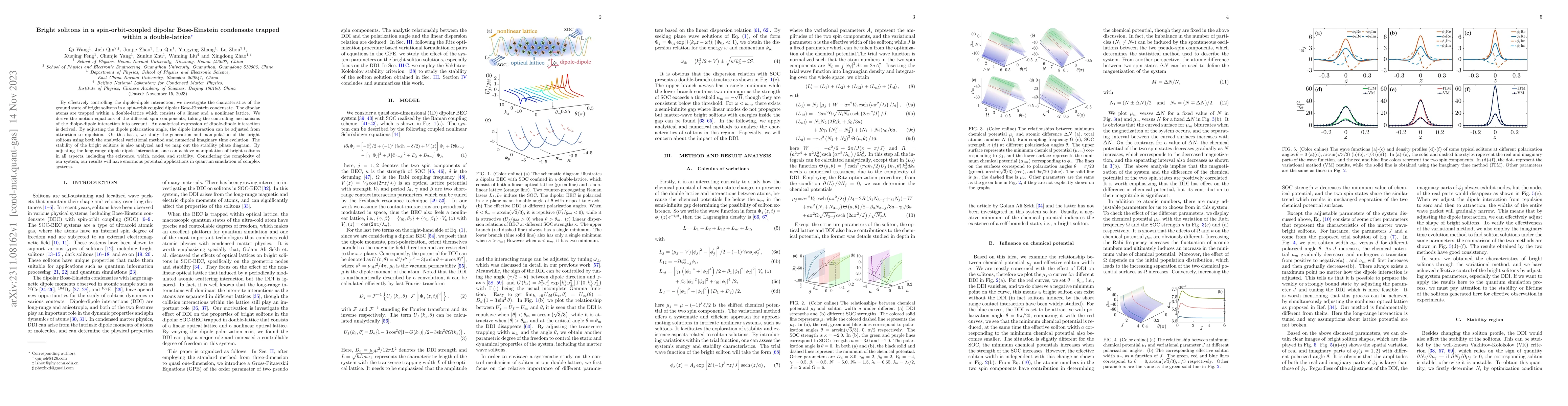 Thumbnail for Bright solitons in a spin-orbit-coupled dipolar Bose-Einstein condensate
  trapped within a double-lattice