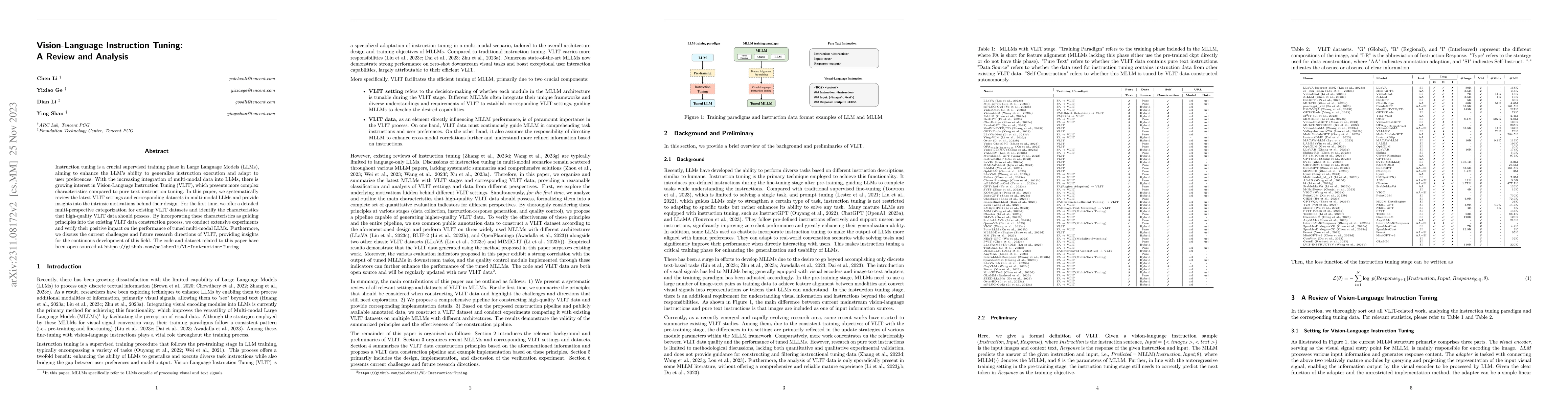 Thumbnail for Vision-Language Instruction Tuning: A Review and Analysis