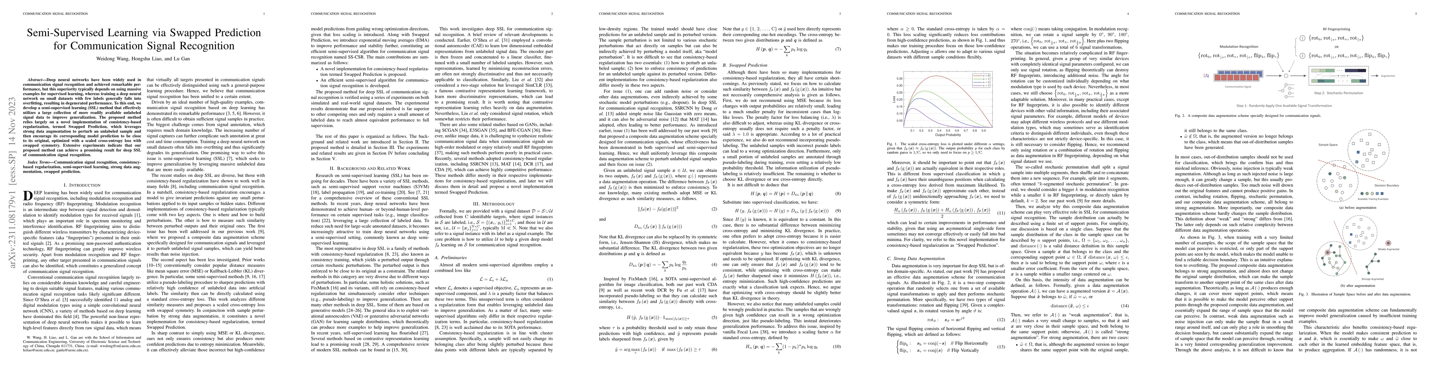 Thumbnail for Semi-Supervised Learning via Swapped Prediction for Communication Signal
  Recognition