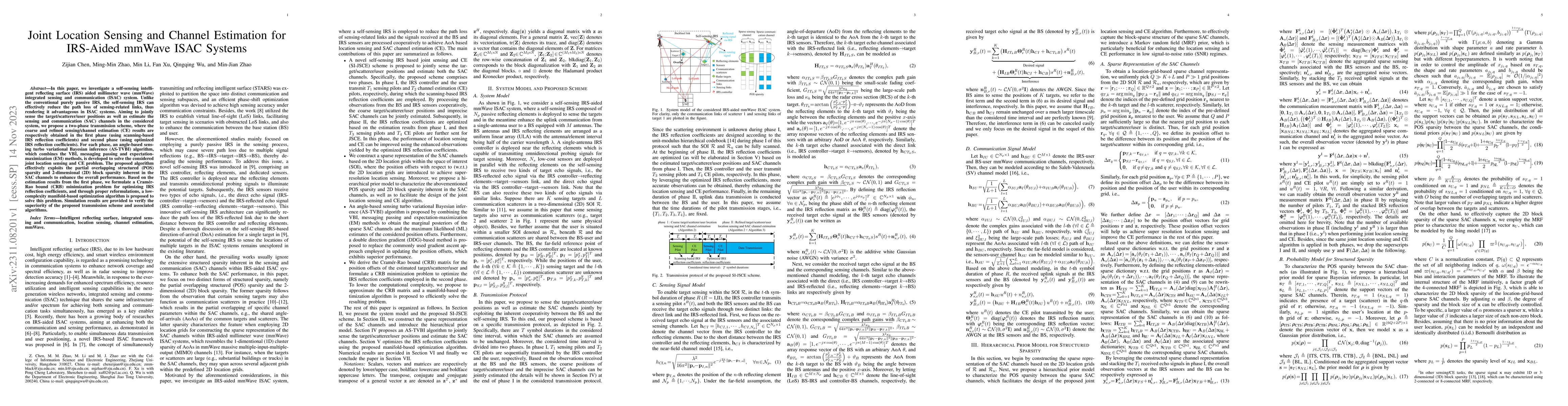 Thumbnail for Joint Location Sensing and Channel Estimation for IRS-Aided mmWave ISAC
  Systems