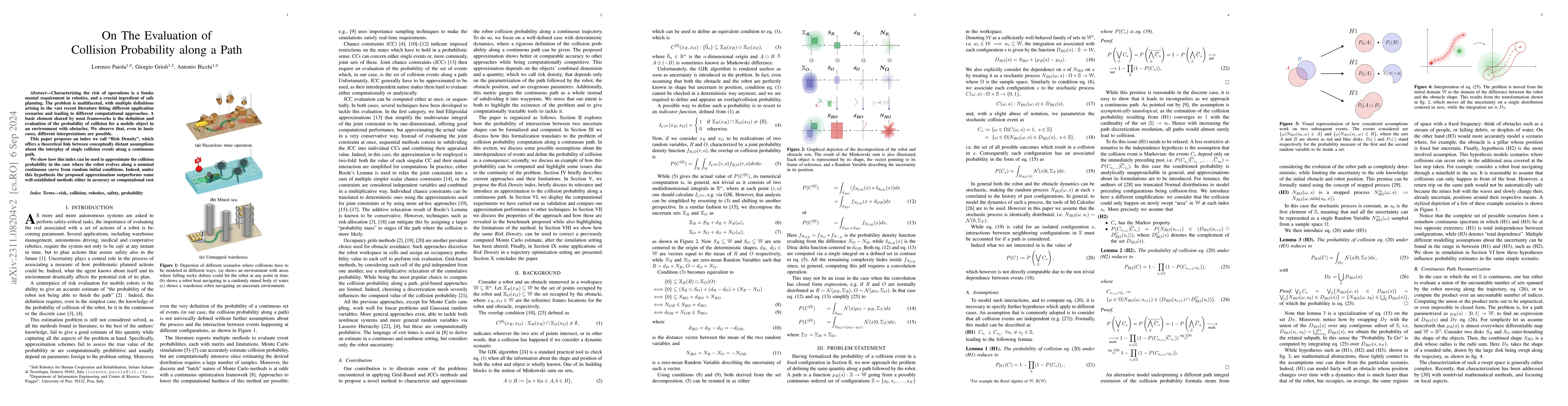Thumbnail for On The Evaluation of Collision Probability along a Path