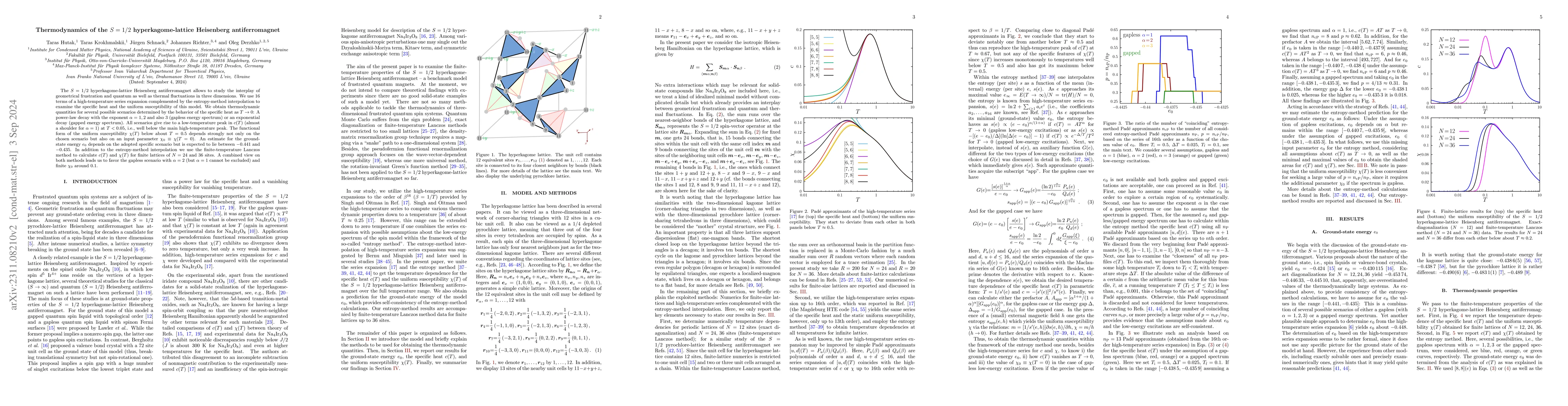 Thumbnail for Thermodynamics of the $S=1/2$ hyperkagome-lattice Heisenberg
  antiferromagnet