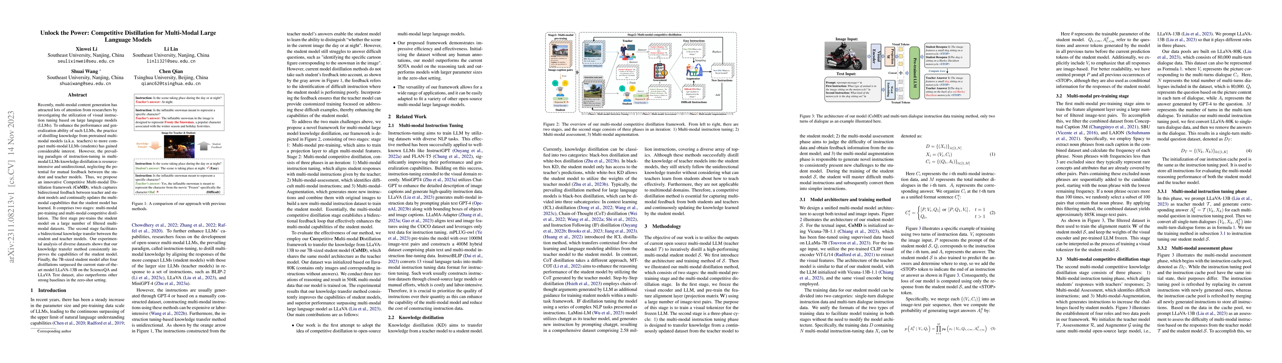 Thumbnail for Unlock the Power: Competitive Distillation for Multi-Modal Large
  Language Models
