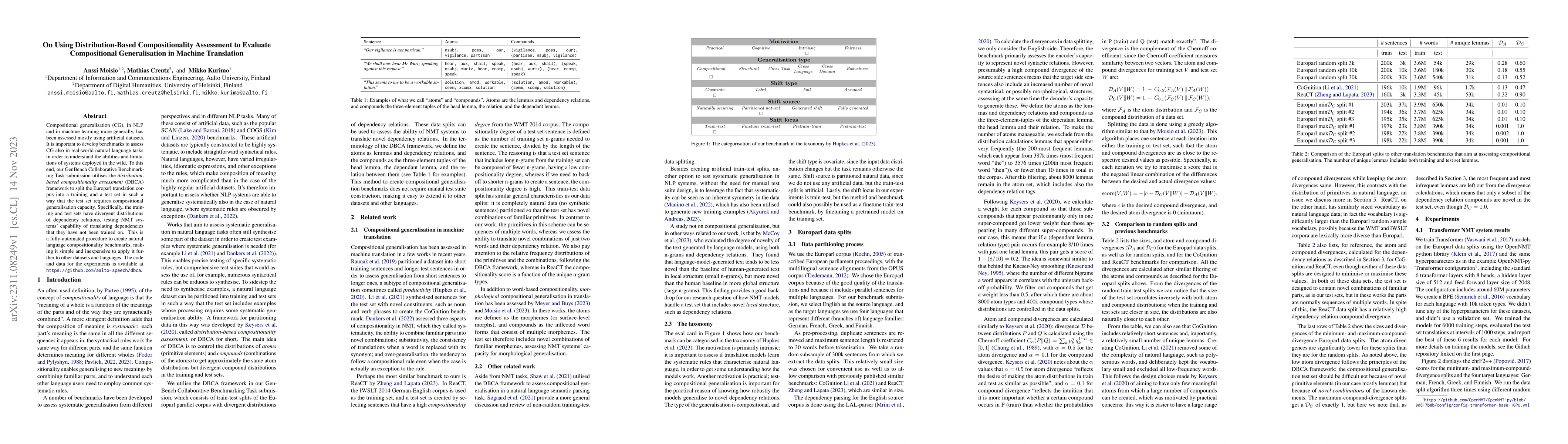 Thumbnail for On Using Distribution-Based Compositionality Assessment to Evaluate
  Compositional Generalisation in Machine Translation