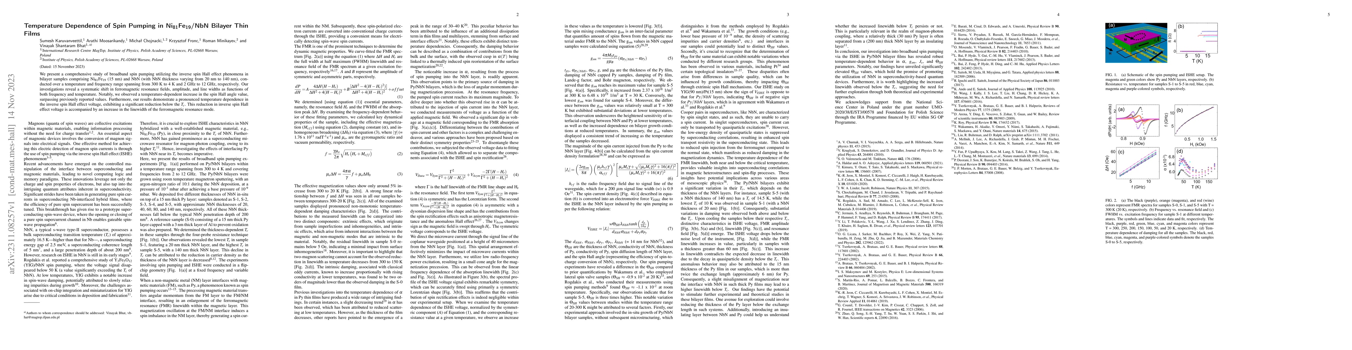 Thumbnail for Temperature Dependence of Spin Pumping in Ni81Fe19/NbN Bilayer Thin
  Films