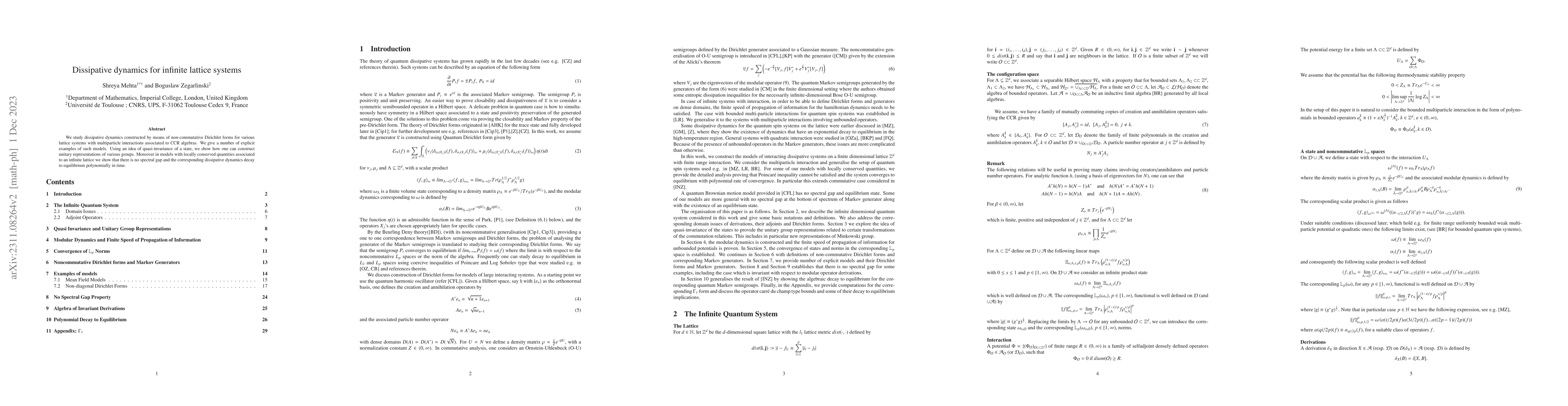Thumbnail for Dissipative dynamics for infinite lattice systems