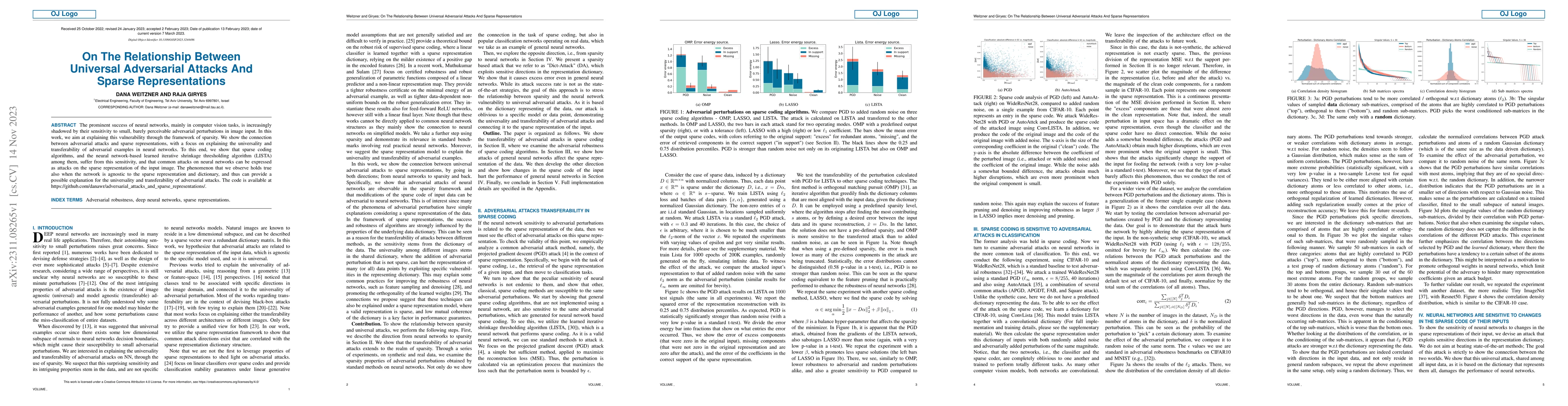 Thumbnail for On The Relationship Between Universal Adversarial Attacks And Sparse
  Representations