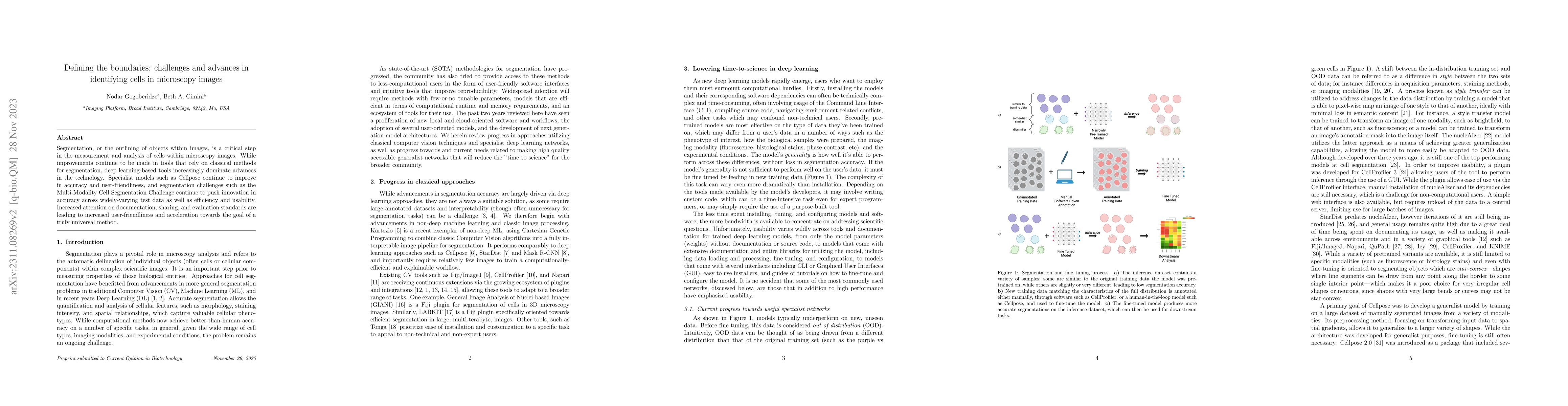 Thumbnail for Defining the boundaries: challenges and advances in identifying cells in
  microscopy images