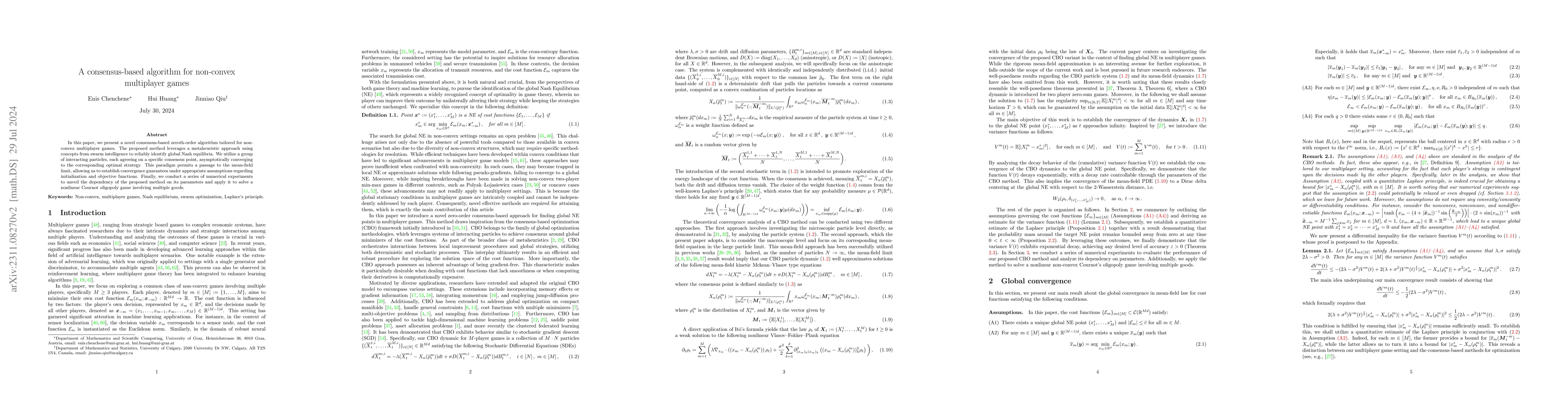Thumbnail for A consensus-based algorithm for non-convex multiplayer games