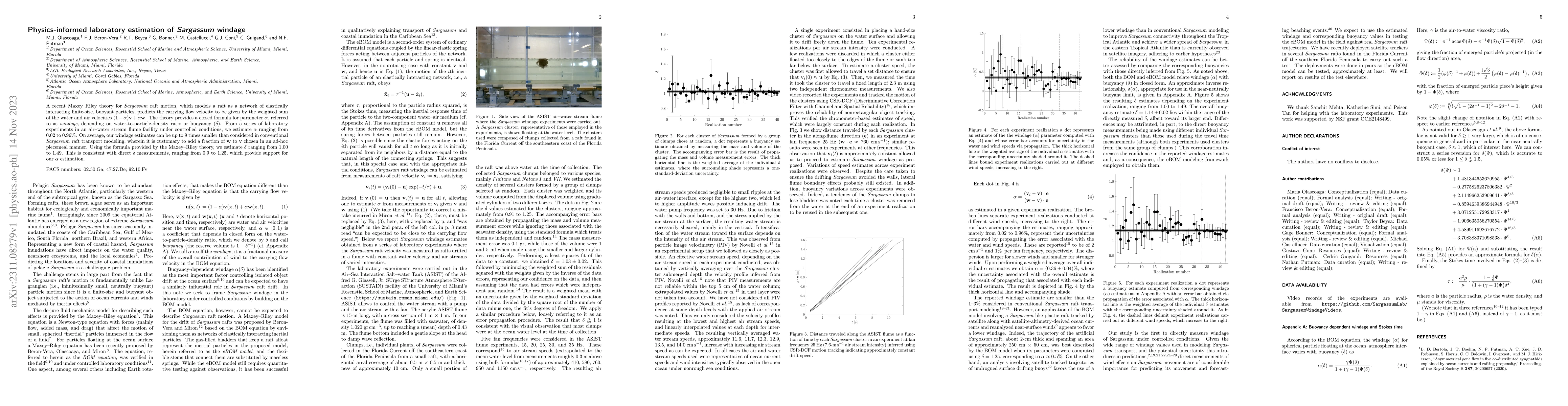 Thumbnail for Physics-informed laboratory estimation of Sargassum windage
