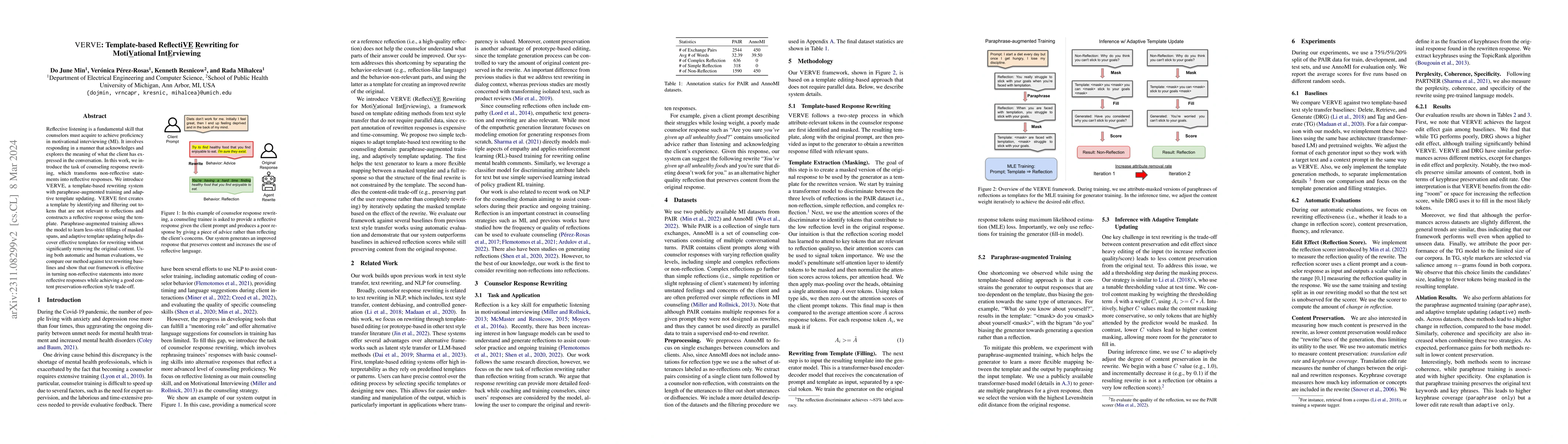 Thumbnail for VERVE: Template-based ReflectiVE Rewriting for MotiVational IntErviewing