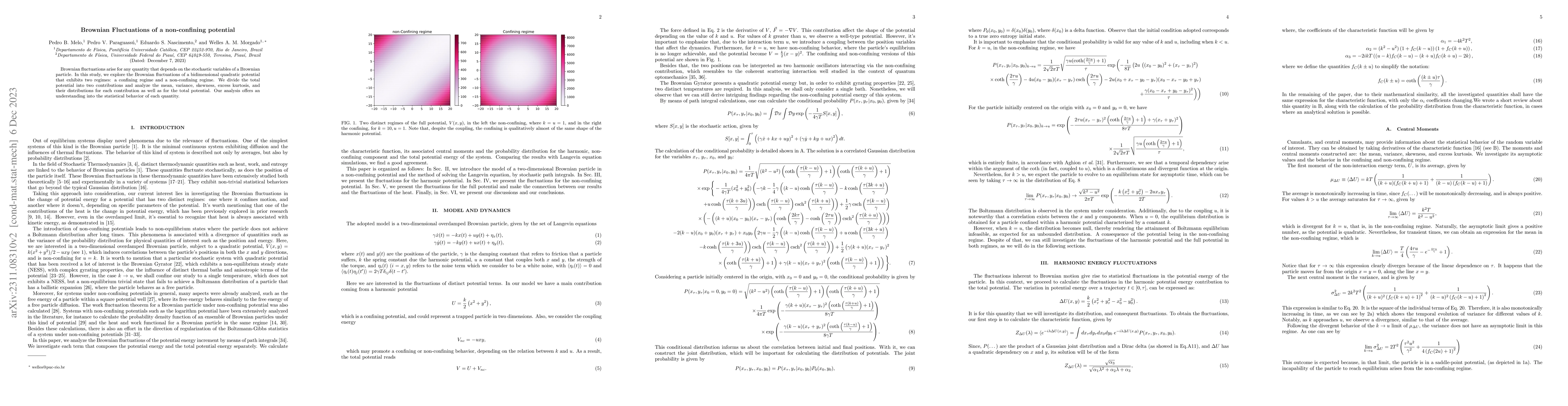 Thumbnail for Brownian Fluctuations of a non-confining potential