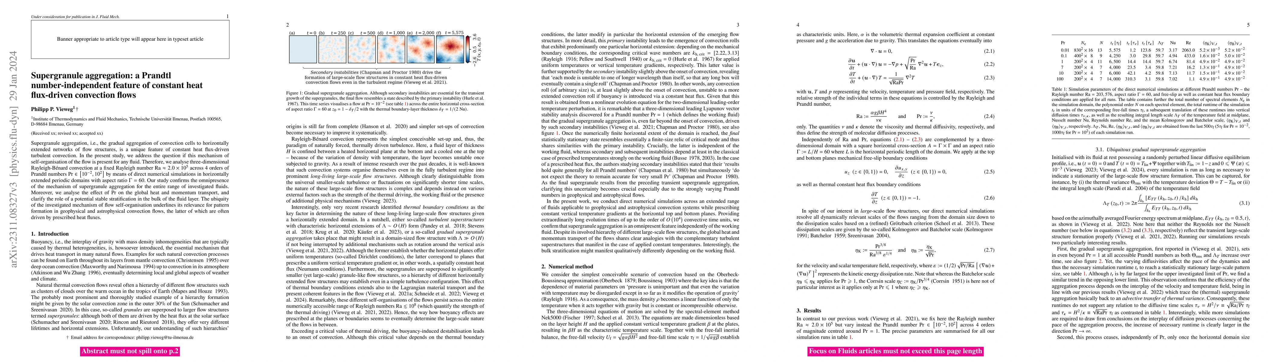 Thumbnail for Supergranule aggregation: a Prandtl number-independent feature of
  constant heat flux-driven convection flows