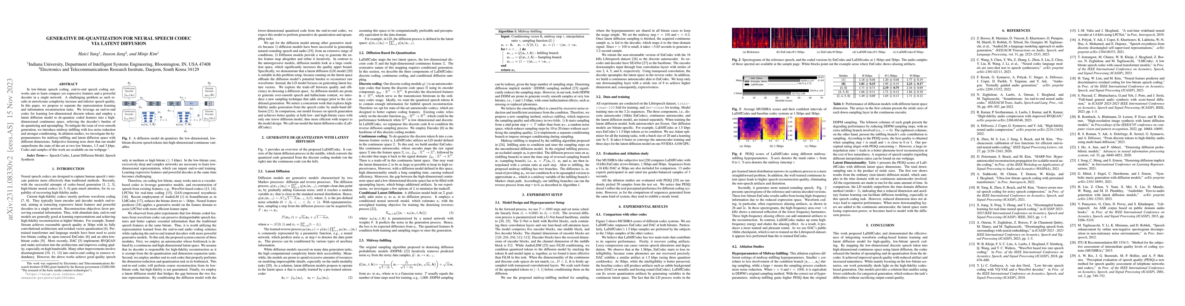 Thumbnail for Generative De-Quantization for Neural Speech Codec via Latent Diffusion