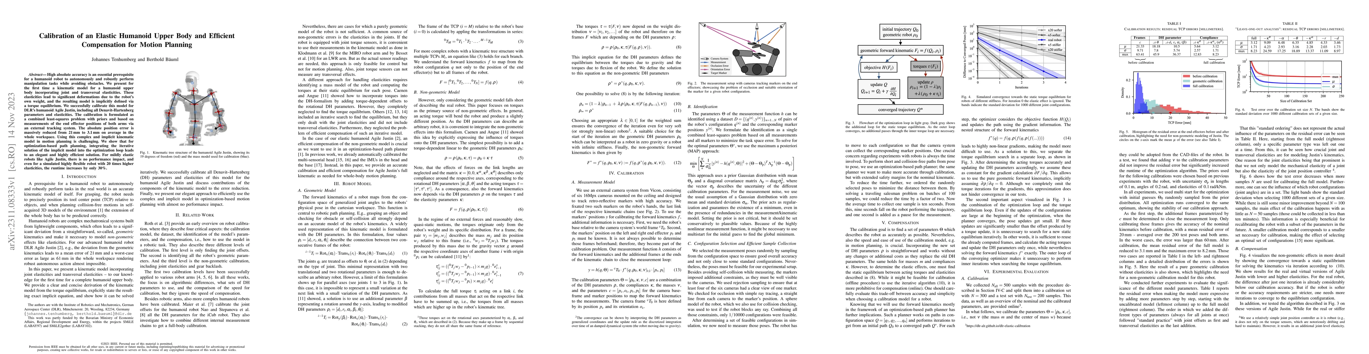 Thumbnail for Calibration of an Elastic Humanoid Upper Body and Efficient Compensation
  for Motion Planning