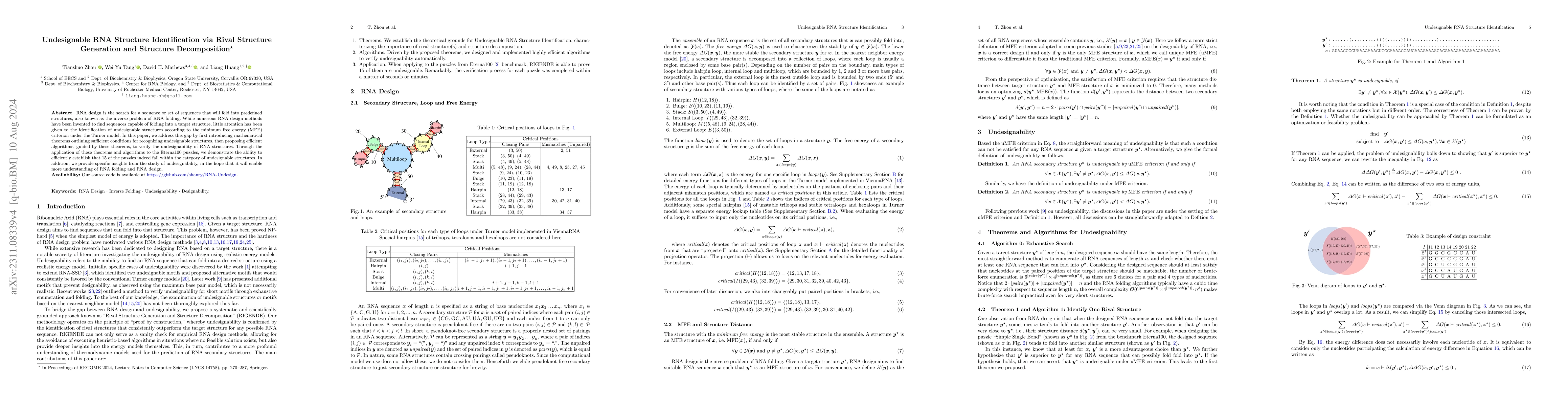 Thumbnail for Undesignable RNA Structure Identification via Rival Structure Generation
  and Structure Decomposition