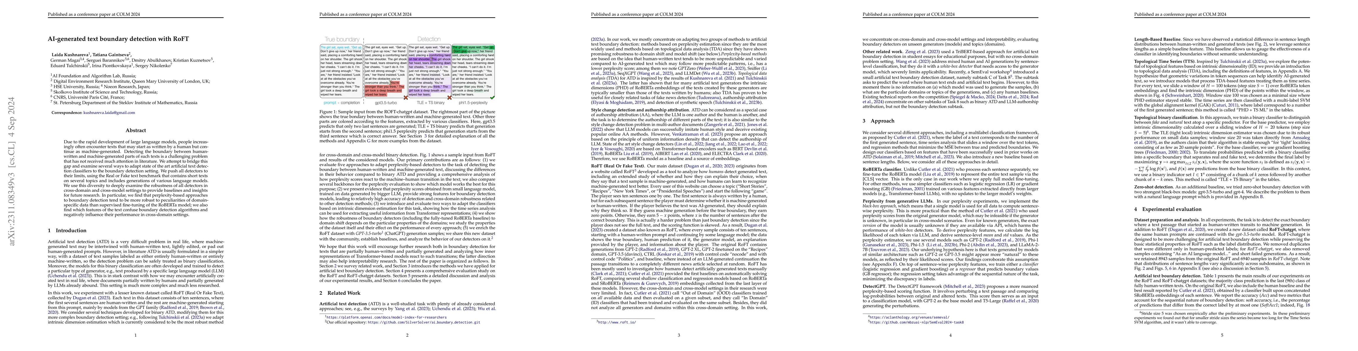 Thumbnail for AI-generated text boundary detection with RoFT