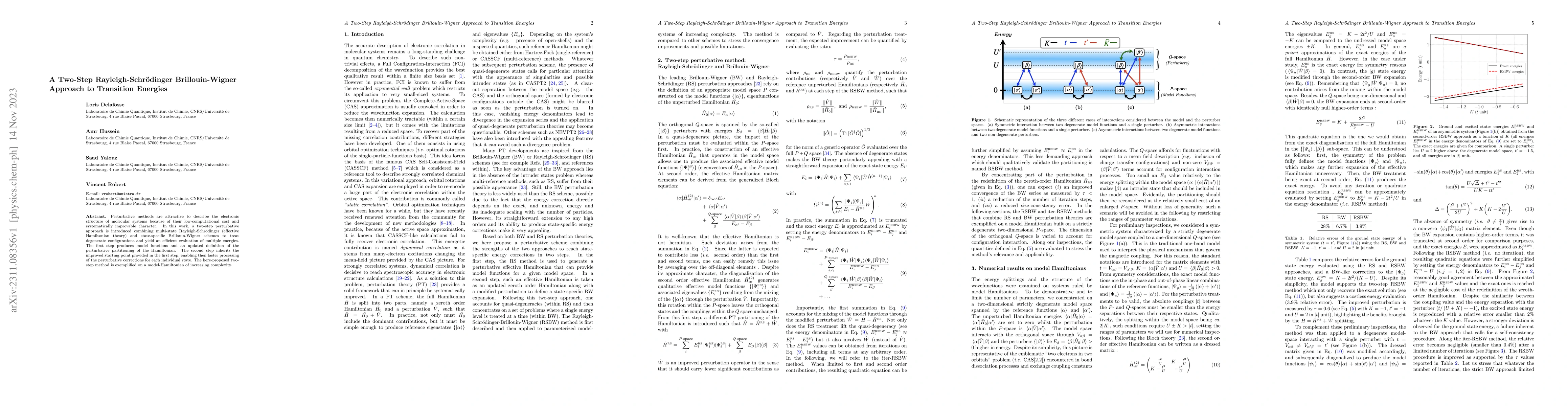 Thumbnail for A Two-Step Rayleigh-Schr\"odinger Brillouin-Wigner Approach to
  Transition Energies
