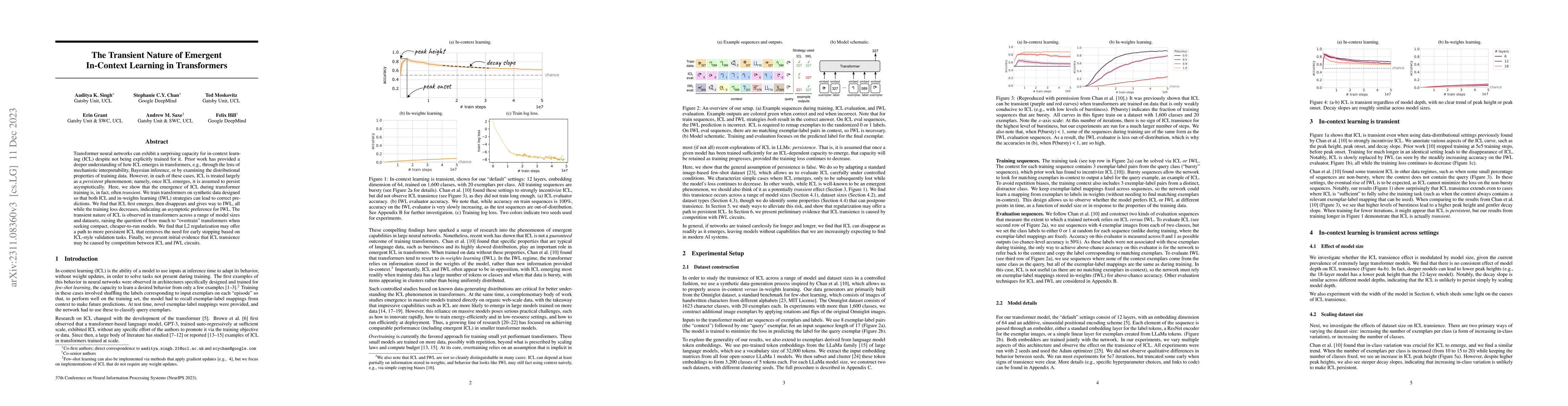 Thumbnail for The Transient Nature of Emergent In-Context Learning in Transformers