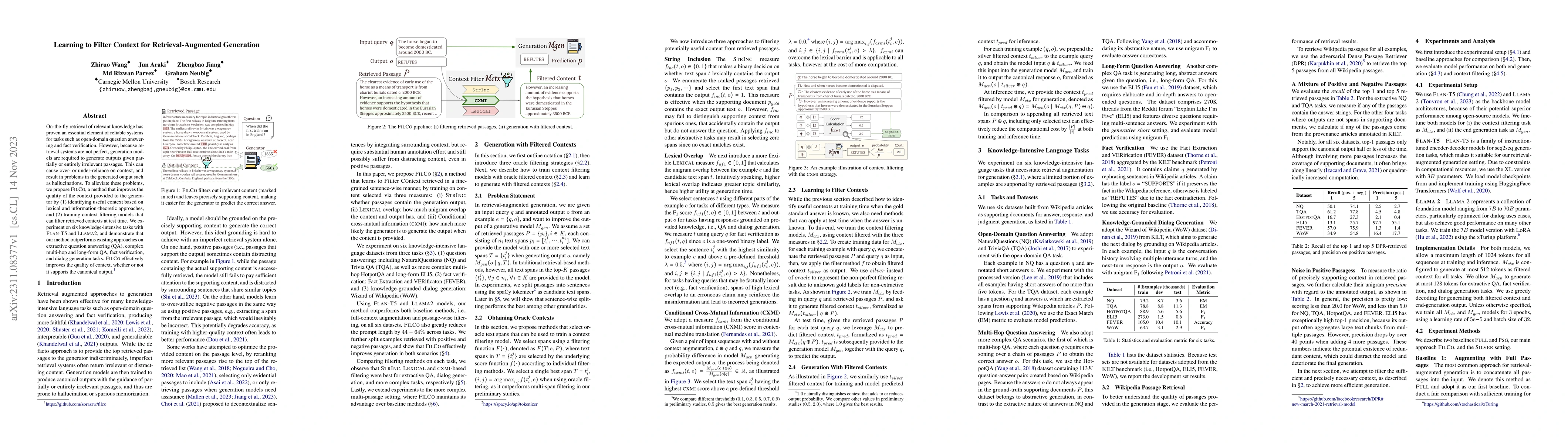 Thumbnail for Learning to Filter Context for Retrieval-Augmented Generation