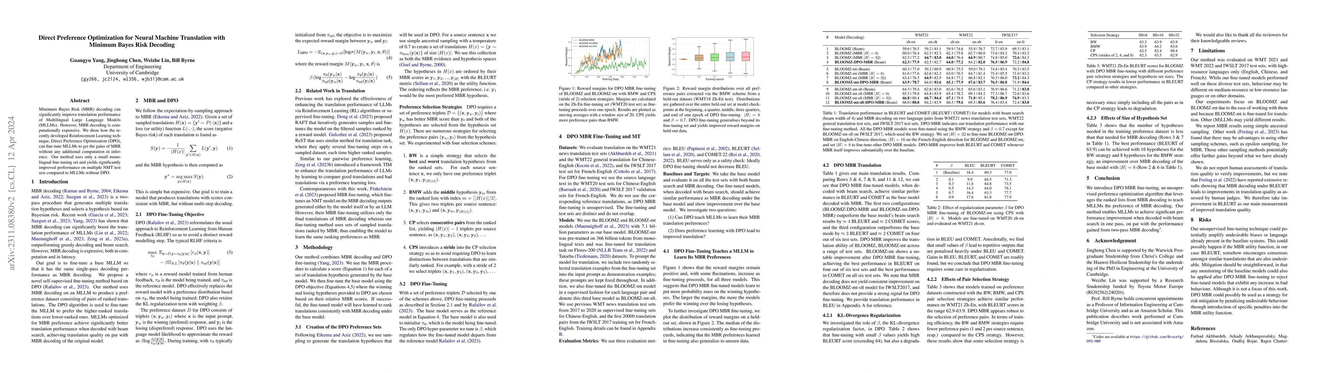 Thumbnail for Direct Preference Optimization for Neural Machine Translation with
  Minimum Bayes Risk Decoding