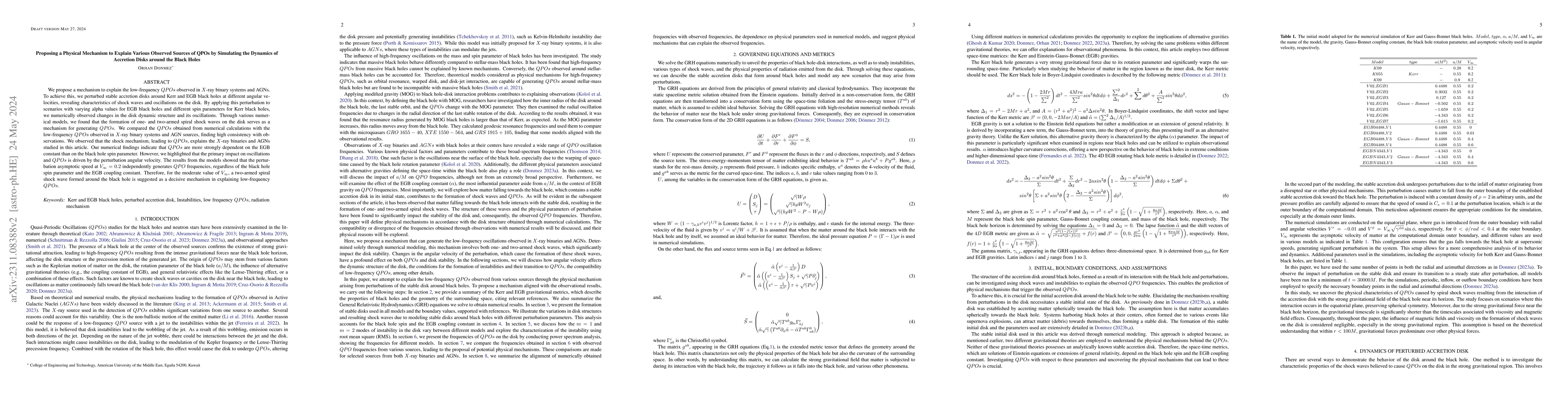 Thumbnail for Proposing a Physical Mechanism to Explain Various Observed Sources of
  QPOs by Simulating the Dynamics of Accretion Disks around the Black Holes