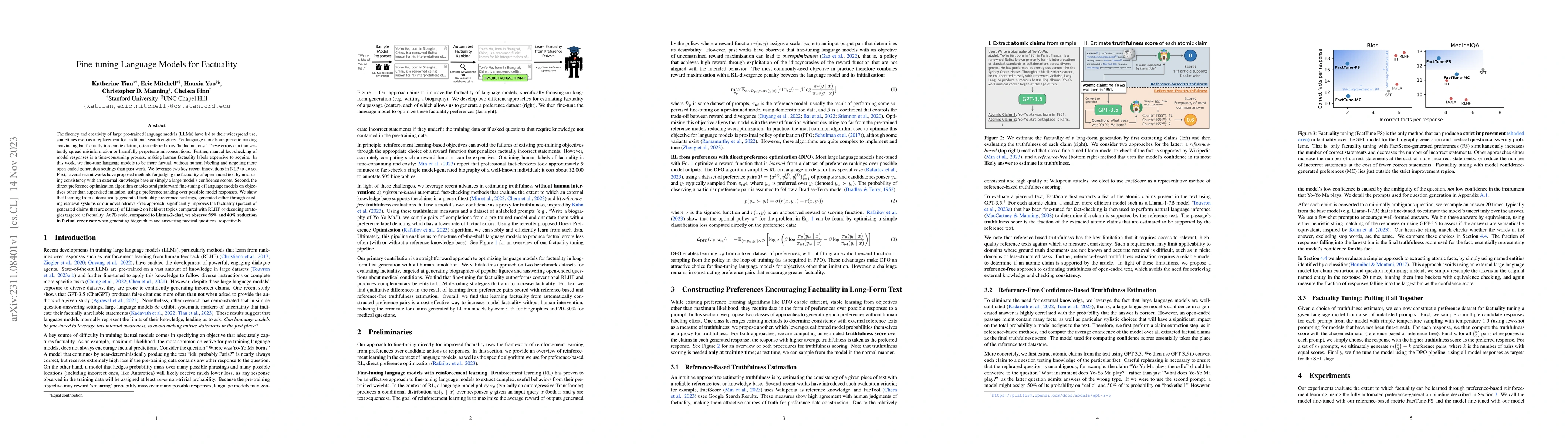 Thumbnail for Fine-tuning Language Models for Factuality