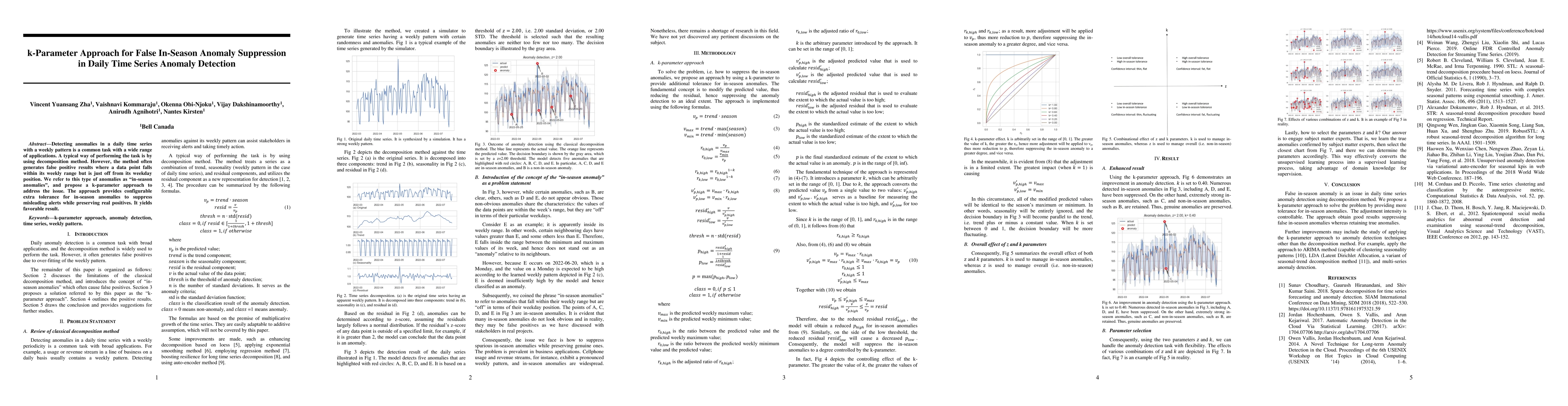 Thumbnail for k-Parameter Approach for False In-Season Anomaly Suppression in Daily
  Time Series Anomaly Detection