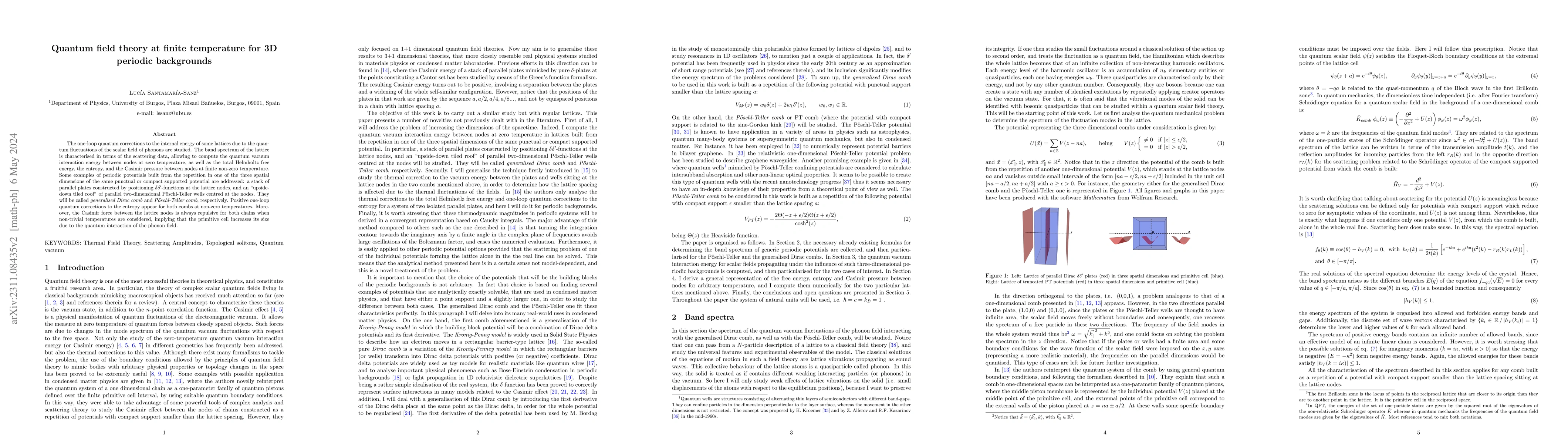 Thumbnail for Quantum field theory at finite temperature for 3D periodic backgrounds