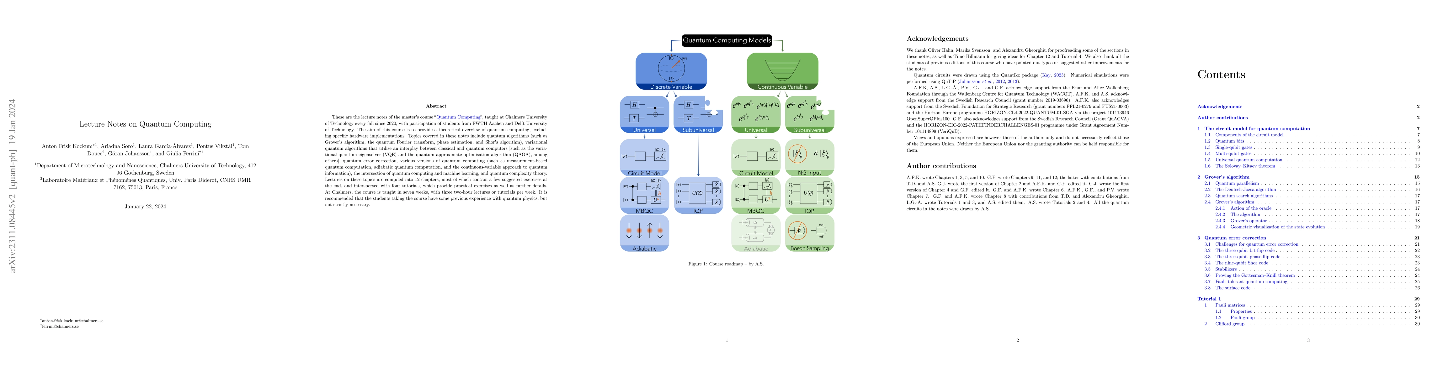 Thumbnail for Lecture notes on quantum computing