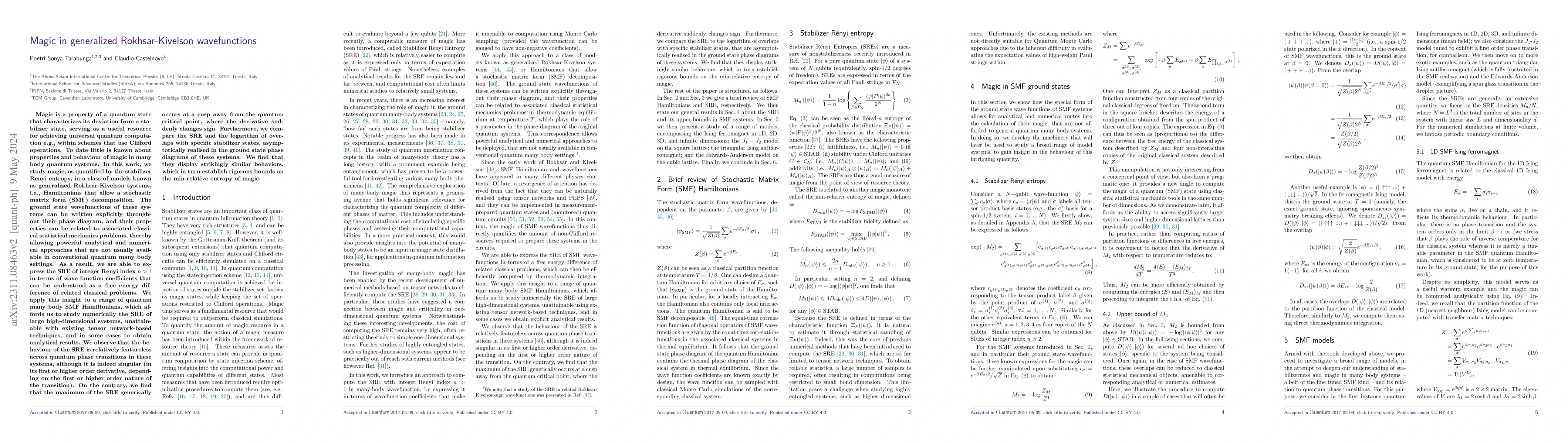 Thumbnail for Magic in generalized Rokhsar-Kivelson wavefunctions