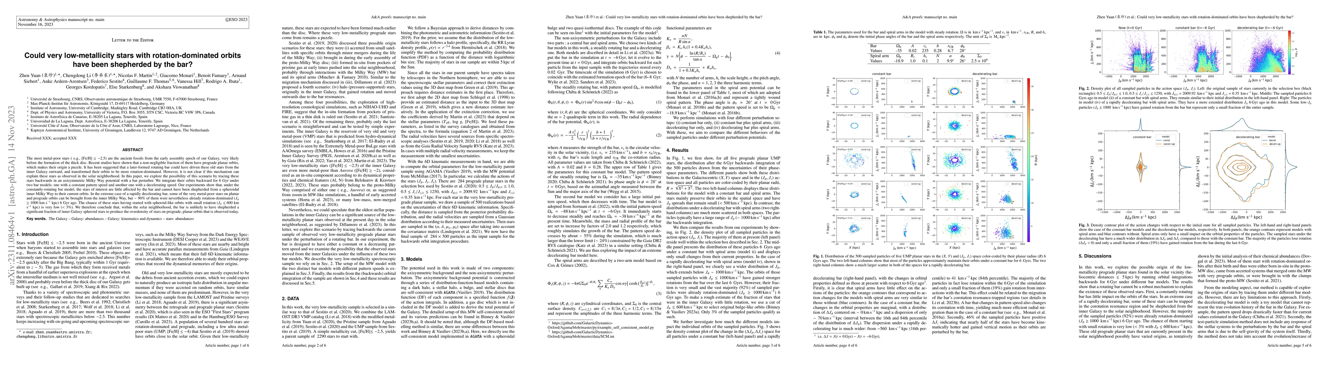 Thumbnail for Could very low-metallicity stars with rotation-dominated orbits have
  been shepherded by the bar?